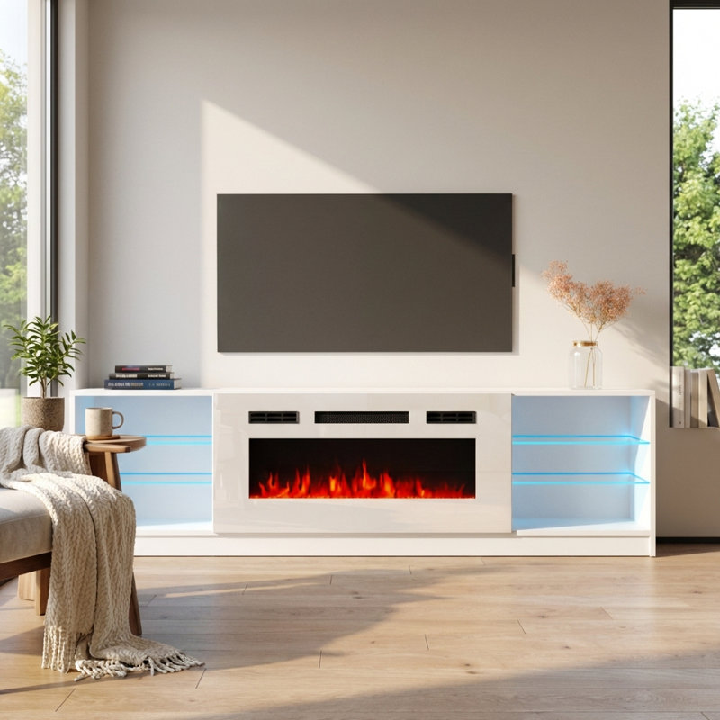 Meuble télé 80 po Boston WH01, Blanc