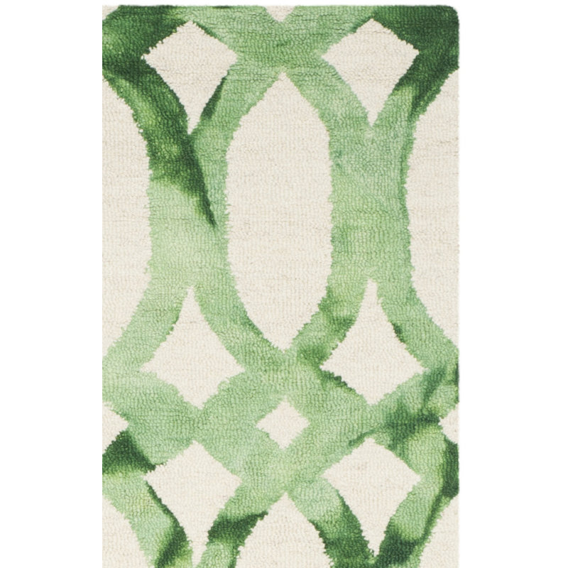 Tapis géométrique en laine / coton touffeté à la main Amekia, Tapis de couloir 2 pi 3 po x 6 pi