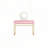 Coleen Pink & Gold Finish Vanity Desk W/Mirror & Jewelry Tray