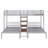 Metal Triple Bunk Bed With Storage Shelves Staircase-590518773