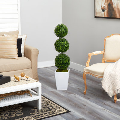 Topiaire de buis artificiel 46 po en pot