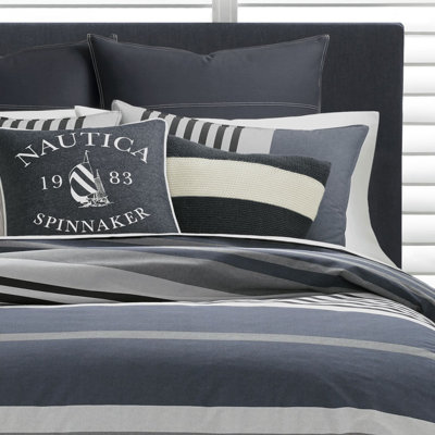 Nautica Rendon Cotton Grey Duvet Cover Set