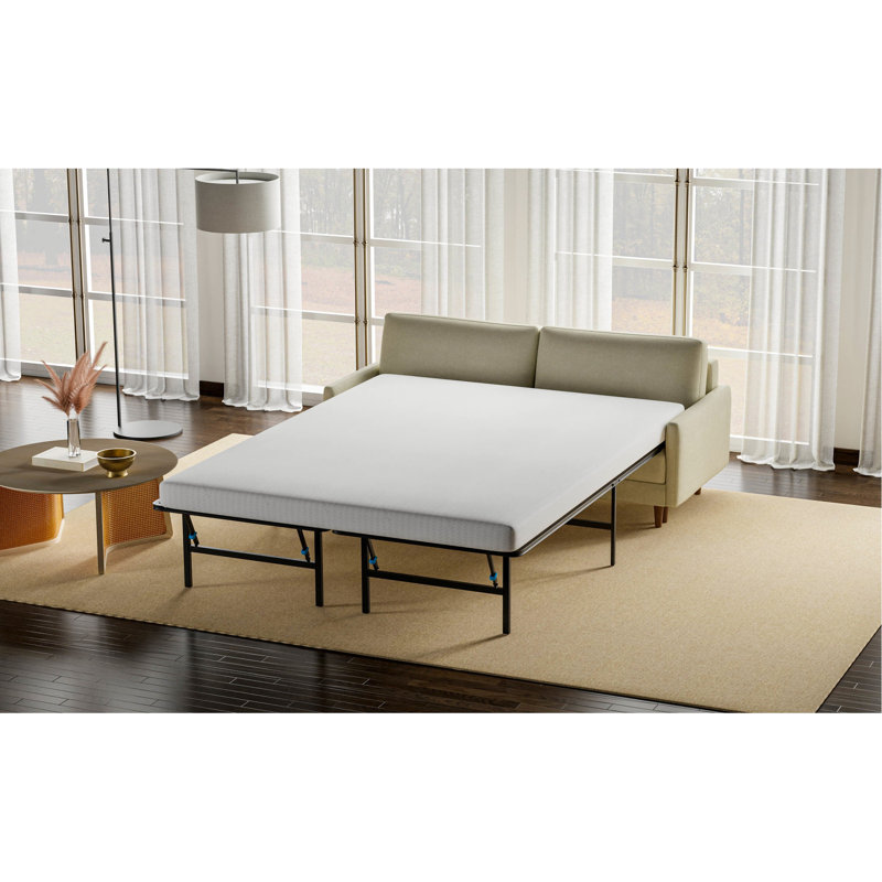 Matelas pour lit simple - Mousse à mémoire de forme de 1 po et base en tricot 100% antidérapante en tissu tricoté à haute densité de 280 g / m² blanc + gris