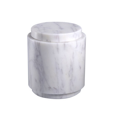 Petit pot rond en marbre avec couvercle LP -ST