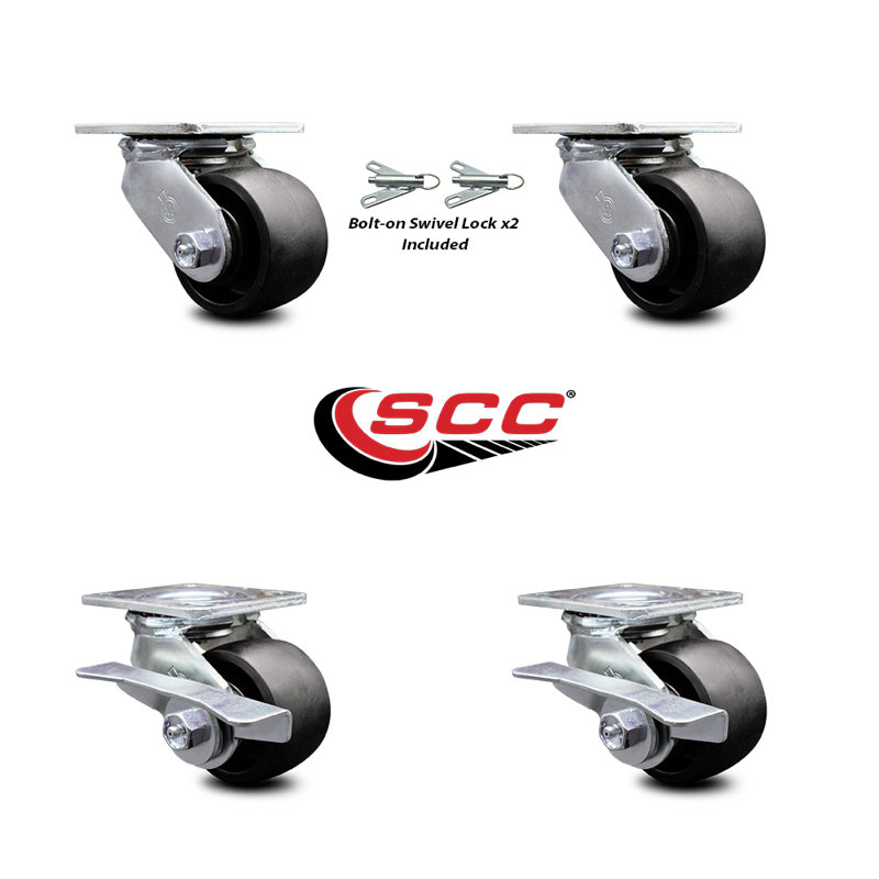 4 Piece Glass Filled Nylon Caster Set