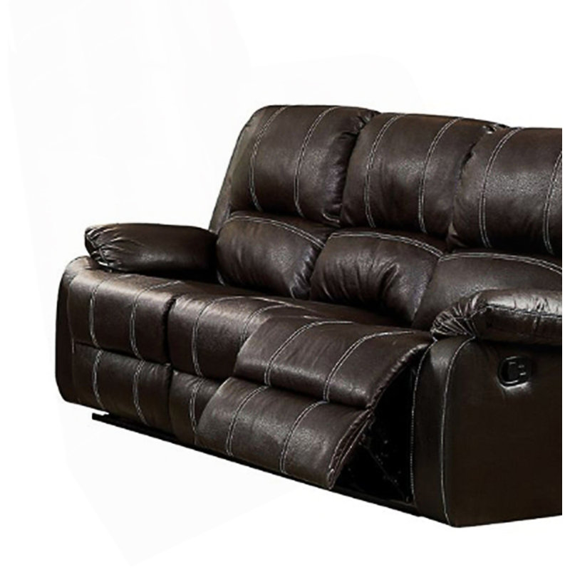 Canapé inclinable en cuir synthétique, Brun