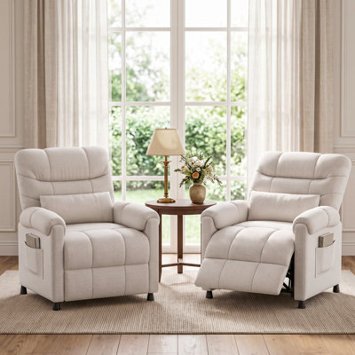 Fauteuil inclinable électrique de 32 po avec chauffage et massage, canapé inclinable avec télécommande et poches latérales, canapé-lit facile à assembler pour le salon