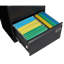 Classeur latéral en métal 2 tiroirs avec serrure, classeur vertical pour bureau personnel / légal / format lettre / A4, classeur en métal verrouillable, assemblage requis (noir, avec 2 tiroirs)