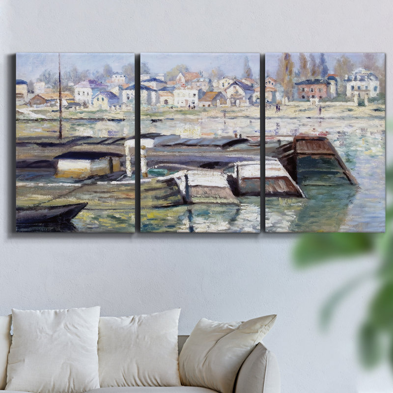 At Petit sur toile, reproduction de 3 pièces, H 36 po x l 72 po x P 2 po