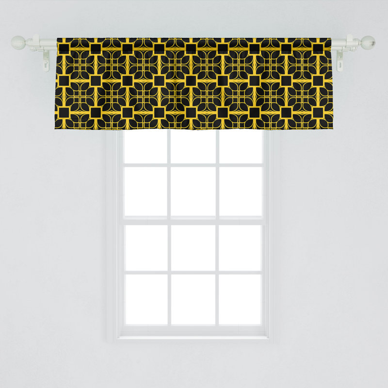 Ambesonne, ensemble de 2 cantonnières abstraites gris anthracite moutarde de style Art déco, L 54 po x L 18 po