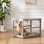Cage pliable pour chien - Grande race, cage en acier robuste, utilisation à l'intérieur, conception pliable avec 2 roues lisses, finition beige