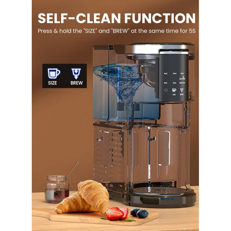 Single-Serve Coffee Maker for K-Cups & Ground Coffee, Featuring 5 Brew Sizes, 40oz Tank & Instant Heat in Black