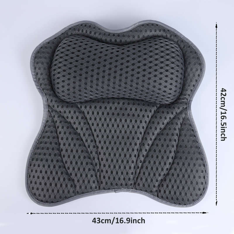 Agler Suction Bath Pillow, Grey