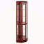 Vitrine de coin éclairée à 6 tablettes avec tablettes réglables en verre trempé et miroir arrière, cerisier (ampoule E26 non incluse)-94017984