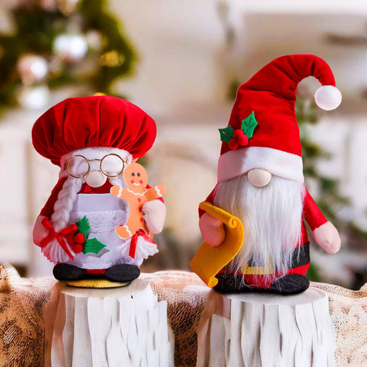 2 Pcs Chef Gnome Mr and Mrs Love Sweet Kitchen Gnomes Handmade Cook Gift for Farmhouse Housewarming Cooking Table Shelf Home Decorations Couple Plush