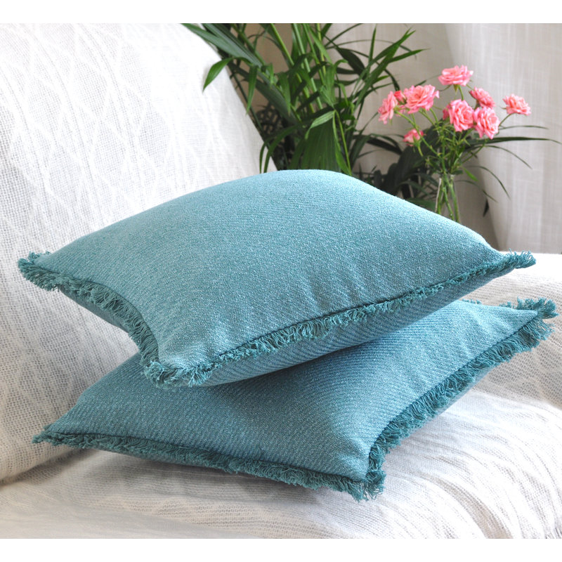 Teal Chenille 18x18 Euro Pillow Covers, Pack of 2