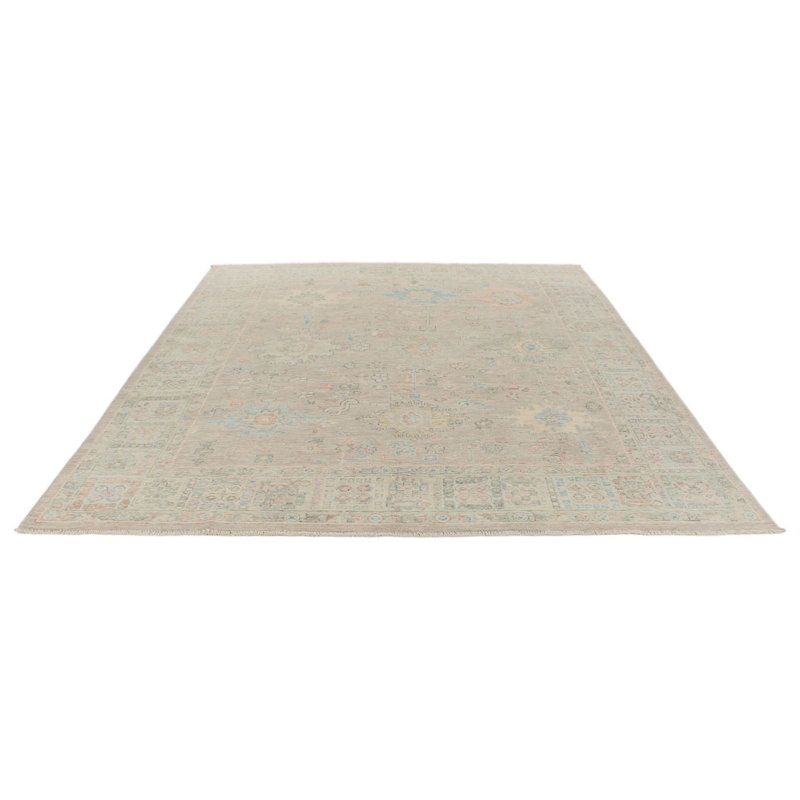 Tapis Oushak turc 8 x 10 mauve clair et ivoire