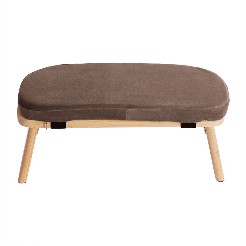 Foldable Ergonomic Kneeling Chair Meditation Bench, Brown