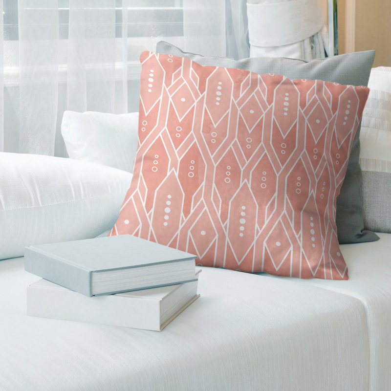 Coussin décoratif en lin, 18 po x 18 po, Bourre en polyester, Orange