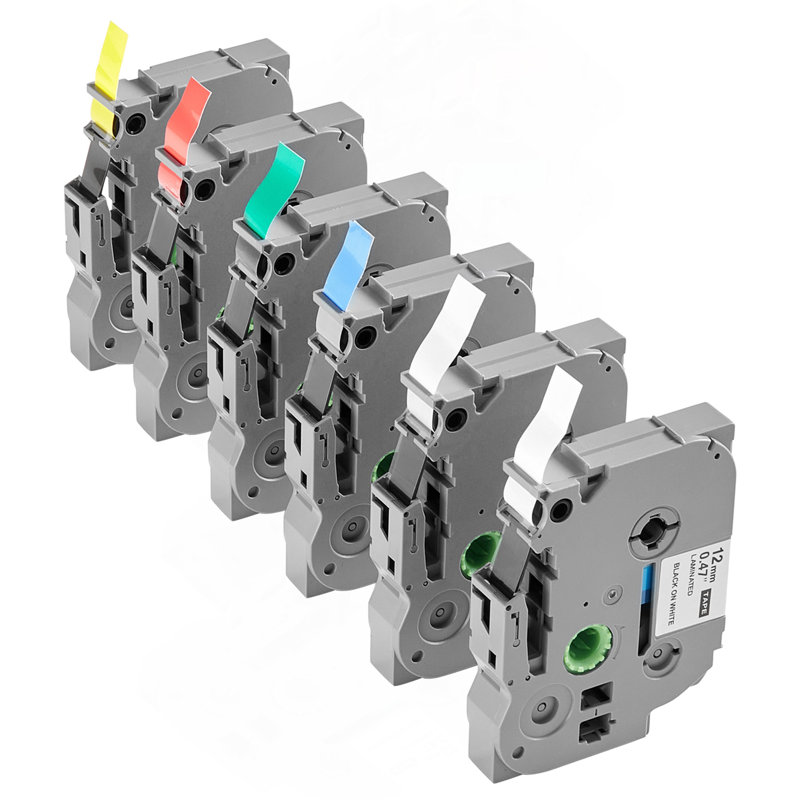 Recharges pour étiqueteuses de 6 étiquettes 12 pièces Tze-131 Tze-231