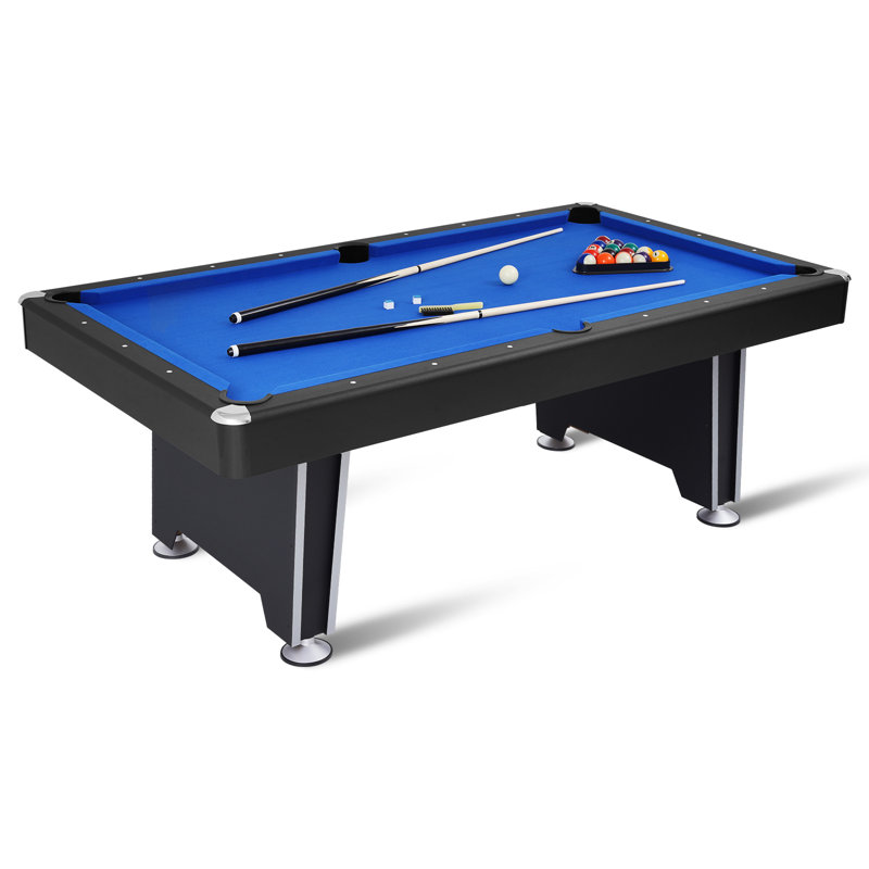 RayChee 84" Pool Table, Modern Billiard Table with with 2 Cue Sticks, 16 Balls, Triangle, Chalk, Brush and Leg Levelers