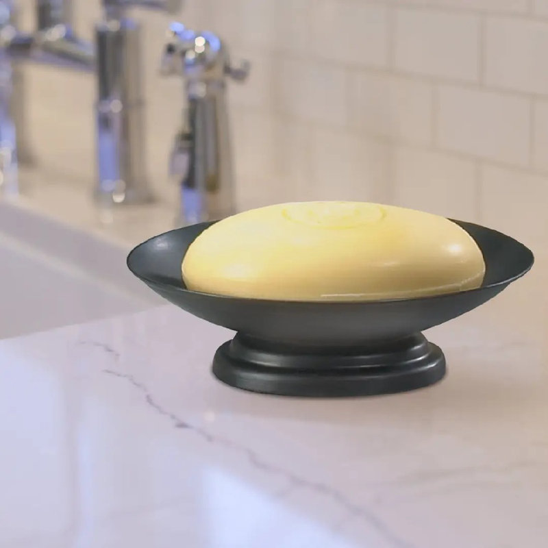 Porte-savon en acier inoxydable résistant à la rouille, porte-savon avec crémaillère pour comptoir de salle de bain, douche, évier de cuisine noir