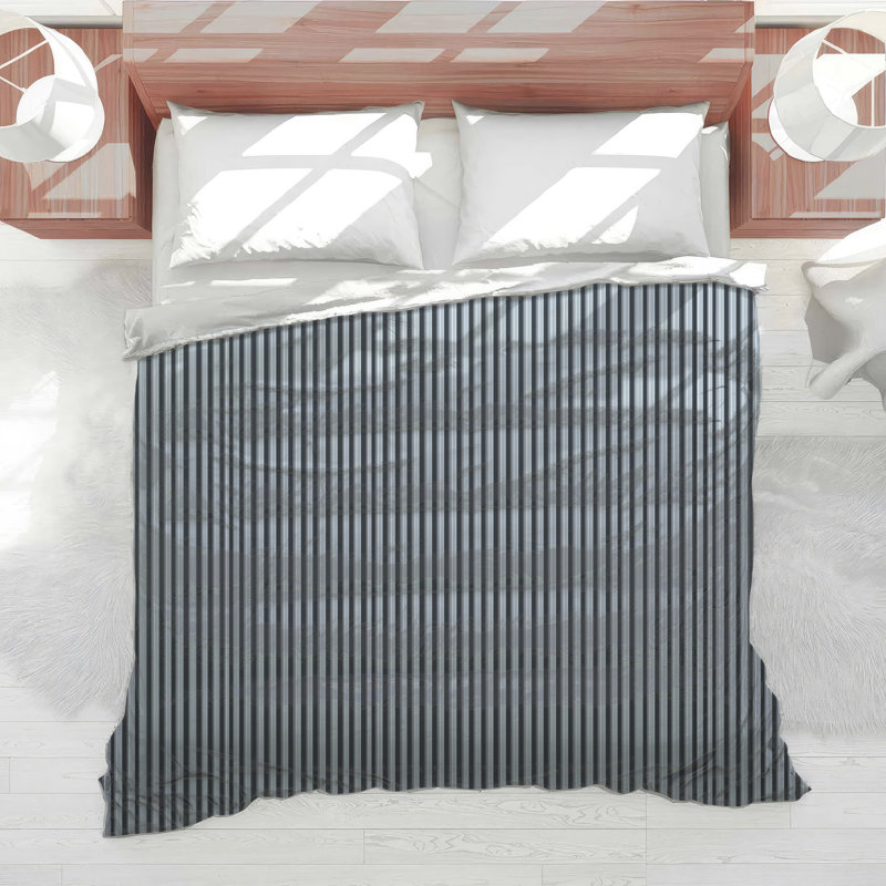 Vertical Black White Stripes Comforter, Twin