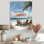 «Pink Beach Chairs In Tropical Scenery I», reproduction d'art mural plage