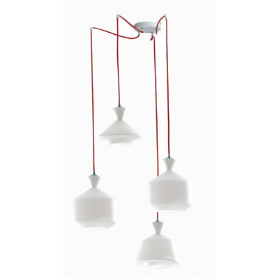 Druid 4 - Light White/Red Cluster Pendant