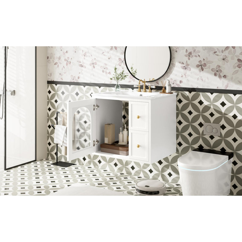 Ensemble de meuble-lavabo mural 4 po pour petits espaces