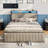 Tryston Queen Size Bed Frame With Footstool,upholstered Headboard,led Lights,Cream-1601692872-1601692874