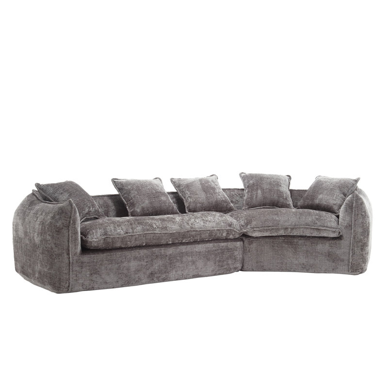 Tissu modulaire en chenille, canapé en forme de U à 5 nuages avec coussins, coussin épais pour le salon, 5 sièges, coussins et coussins