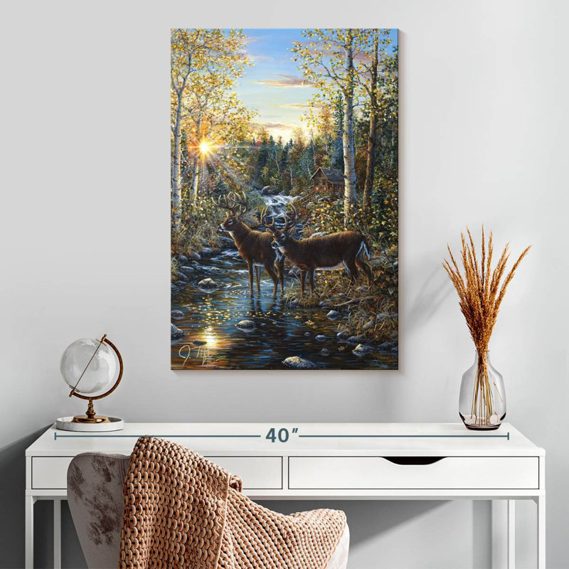 Brampt Two Whitetail Deer, 30" H x 20" W