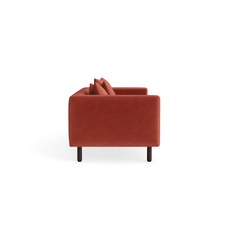 MTO - Mono 82" Sofa, Tomato Velvet
