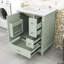 Armoire de salle de bain 3 tiroirs avec lavabo en céramique, armoire de rangement et porte-558550751