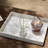 Handmade Capiz Shell Tray With Handles, Rectangular Mother Of Pearl Decorative Tray For Coffee Table, Ottoman, Bathroom & Coastal Boho Home Decor