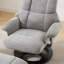 Fauteuil inclinable ergonomique avec repose-pieds, méridienne moderne pivotante à 360 ° avec repose-pieds, tissu chenille, massage par vibration à 5 points, siège chauffant et dossier réglable à 140 ° pour la maison ou le bureau, gris
