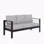 Canapé d'extérieur 73 po en aluminium toutes saisons 73 po, canapé d'extérieur 3 places avec coussins épais gris clair et structure noire-375136537