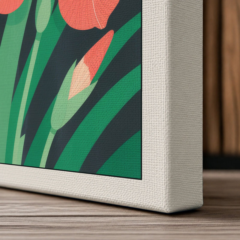 Iris Blooms Botanical - Wrapped Canvas, 24x16 - 61.0 x 40.6 cm, Cream Border