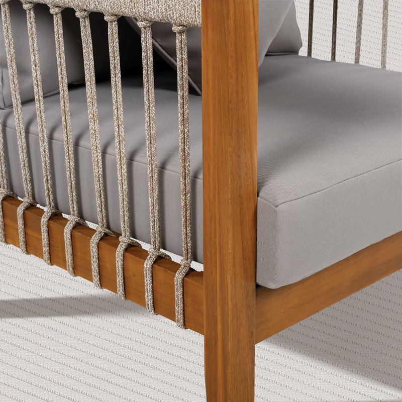 Fauteuil club d'extérieur l 27,5 po avec coussins amovibles, Gris