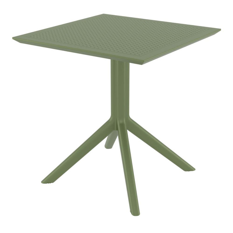 Table de salle à manger Farrah, Vert olive, L 23,6 po x L 23,6 po x H 29,5 po, Oui