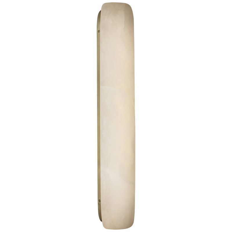 Kelly Wearstler Formosa 26" Linear Sconce, 25.75" H x 4.75" W x 3.25" D, Alabaster/Antique-Burnished Brass, 1600 W