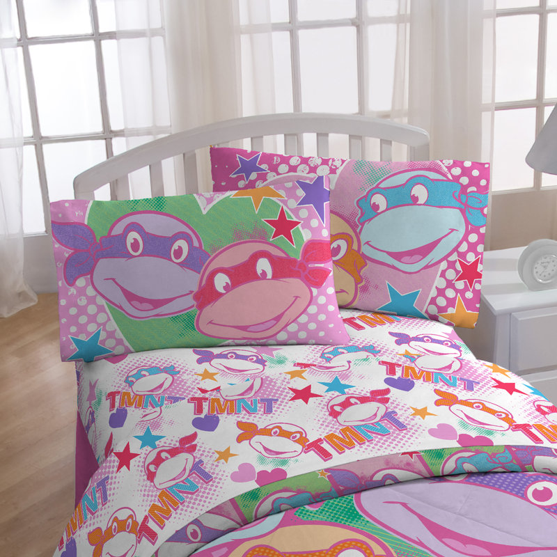 TMNT Greenguard Gold Certified Floral Polyester Toddler Sheet Set