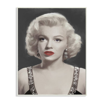 «Marilyn Portrait Black and White Vintage Hollywood Movie Star Classic Illustration», impression sur toile