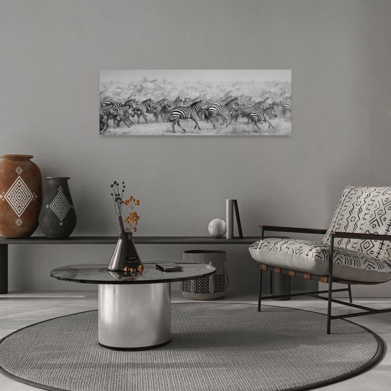 Art zébré sauvage sauvage, 12" H x 36" W