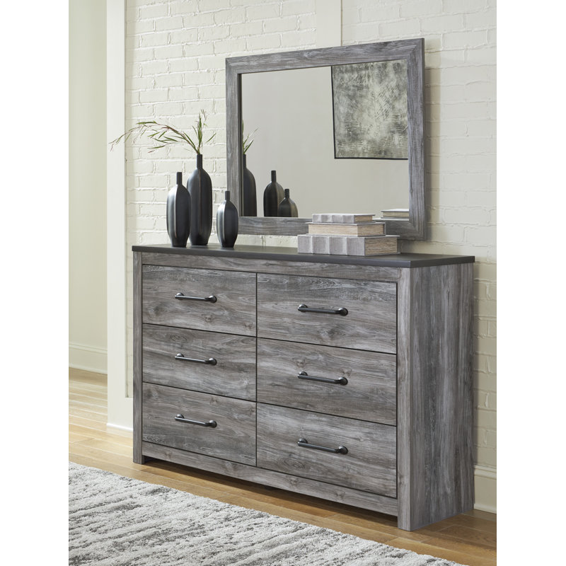 Lit à panneau, commode, miroir et table de chevet Bronyan, Roi