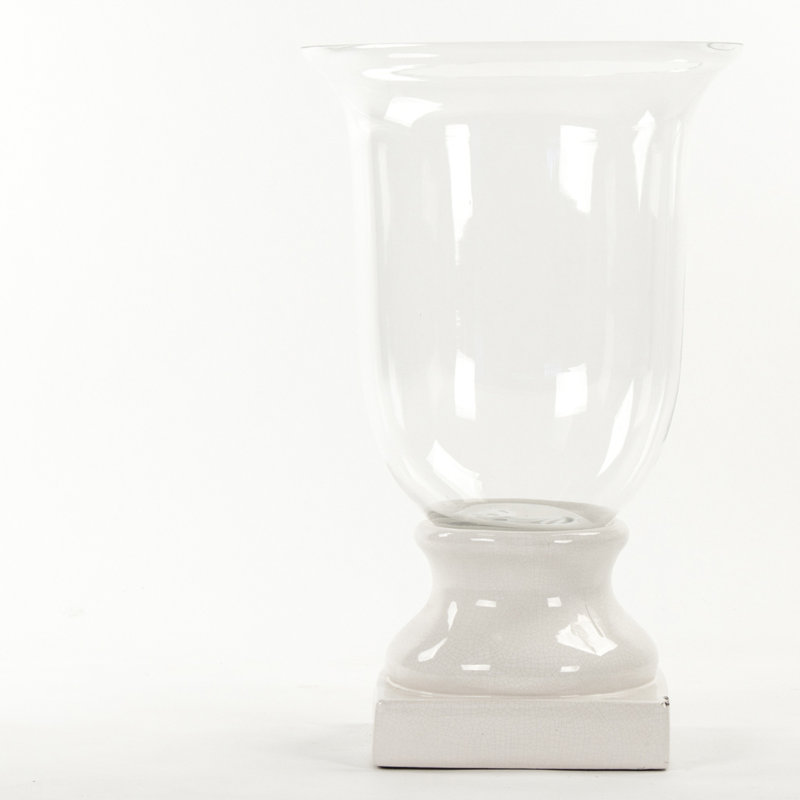 Arnaldo Glass Planter, 20.5" H x 12.5" W x 12.5" D