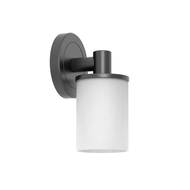 Latitude II Wall Mounted 1-Light Frosted Glass Sconce | Bathroom Lighting, Matte Black