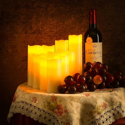 LED flameless Candles, Fireplace Decorations, Battery Candles, 12 Ivory Wax Candles, with Remote Timer Without Batteries