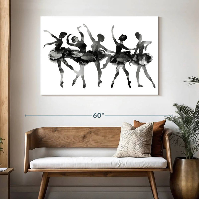 Enn ballerine noire silhouettes, H 32 po x l 48 po
